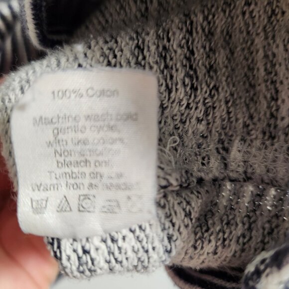 J Crew Casual Relaxed Cotton Hoodie Striped Navy Size Small - Picture 4 of 6